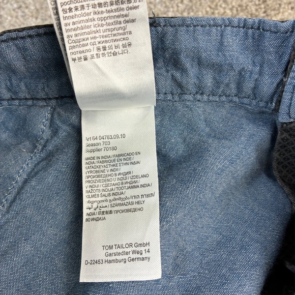 Tom Tailor JIM Men's Slim Bermuda Shorts Size 38 Gray Patterned Casual Stretch - Picture 10 of 13